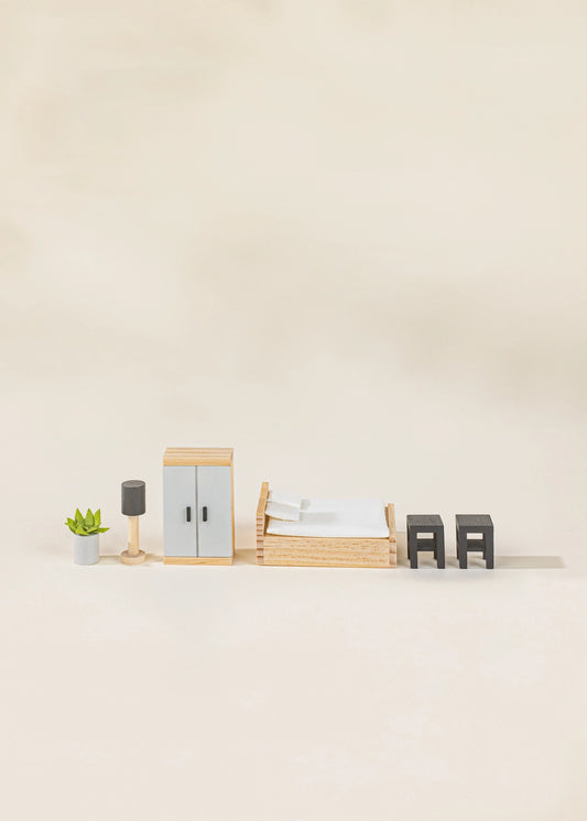 Wooden Doll House Master Bedroom Furniture & Accessories (9) | Coco Village