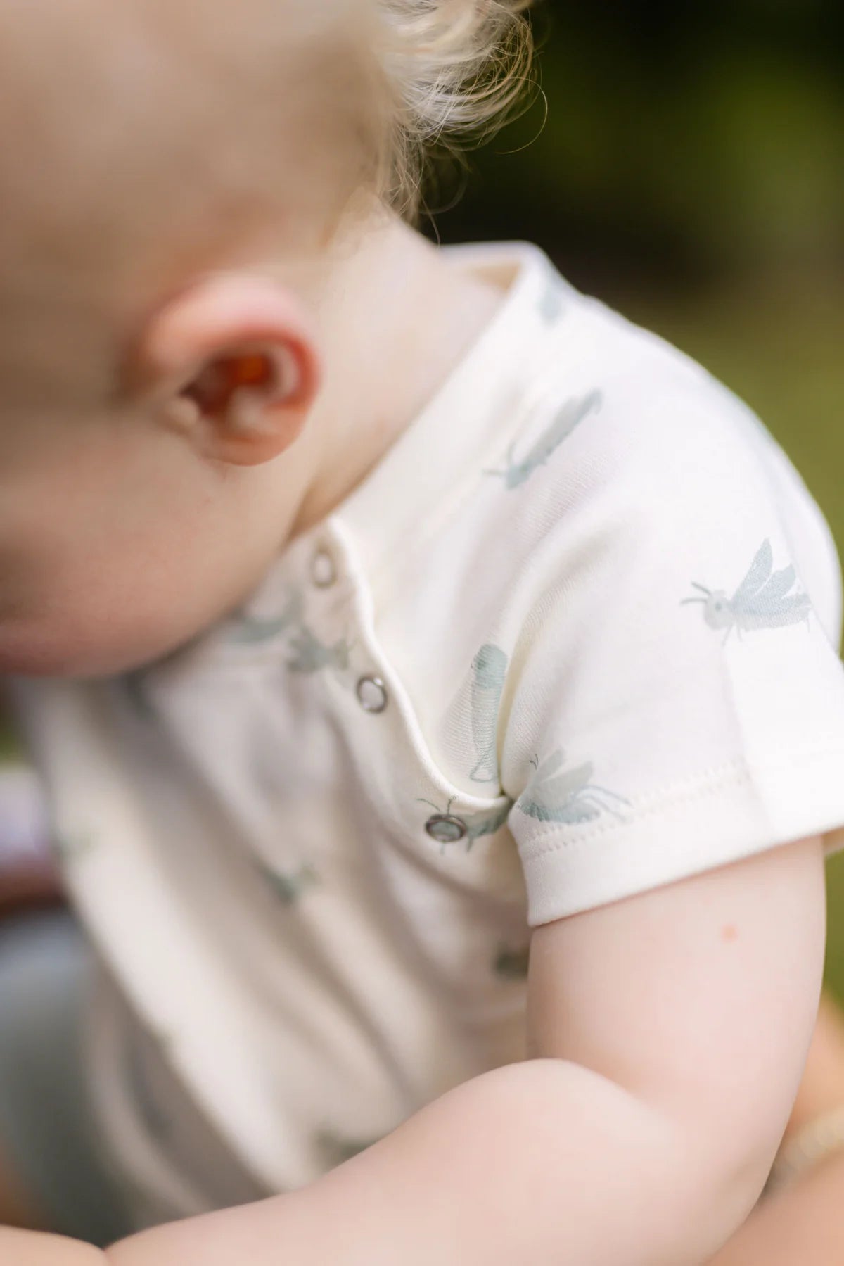 Short Sleeve One-Piece | Pehr | Gentle Grasshopper