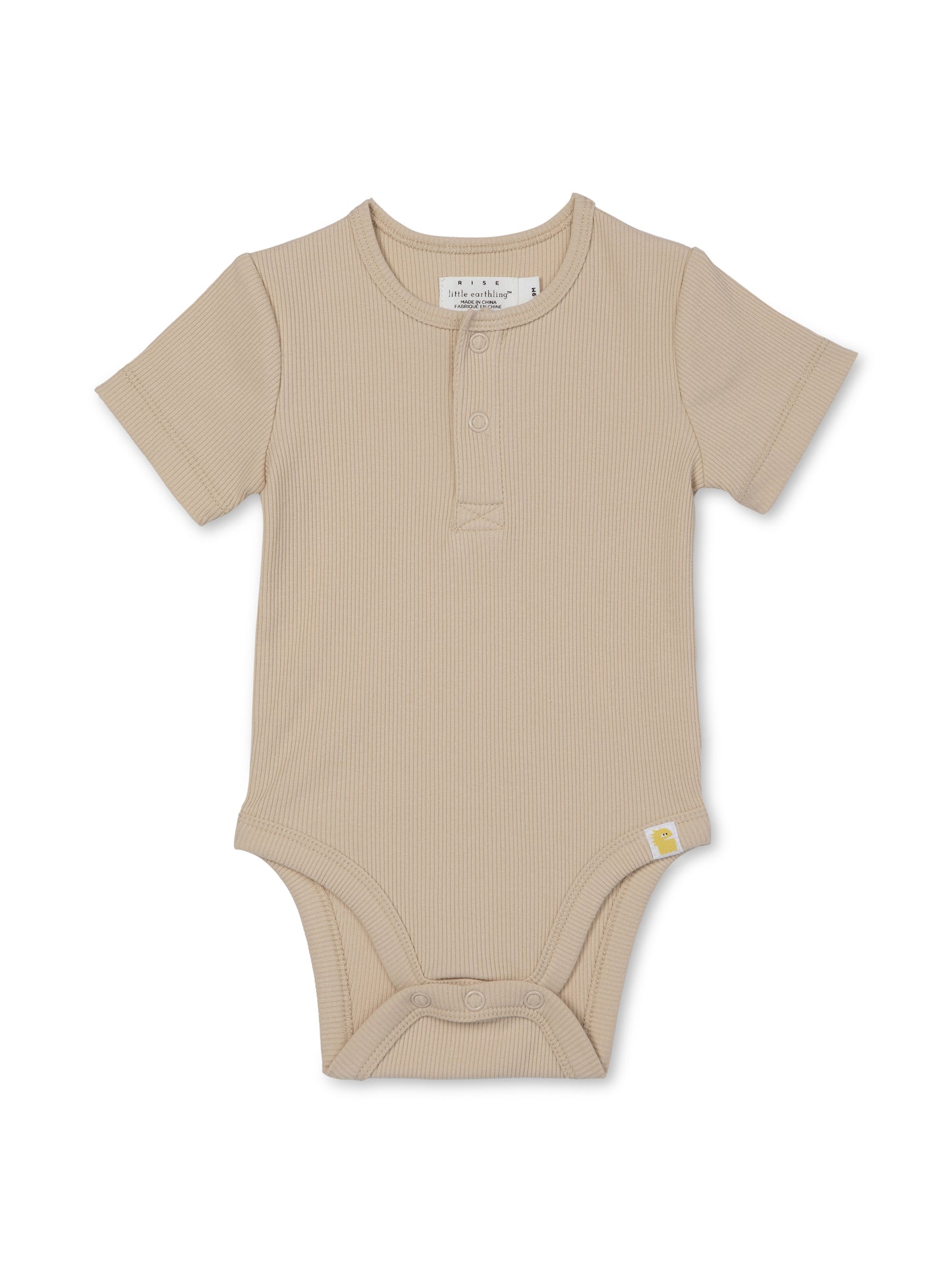 Ribbed Body Suit | Rise Little Earthlings | Beige