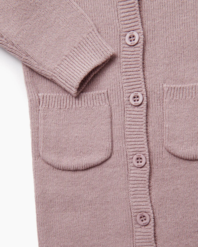 Chunk Long Sleeve Ribbed Jumpsuit | Rose Ash | 7AM