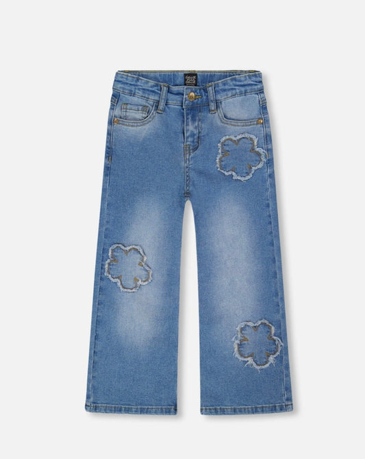 Wide Leg Stretch Jeans | Light Blue Denim | Deux Par Deux