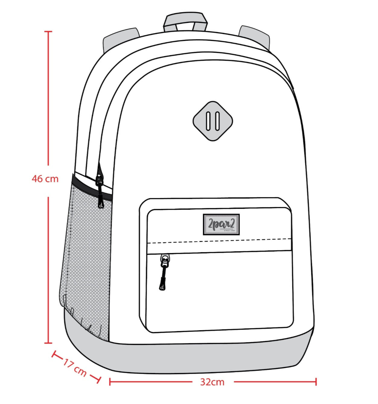 Kids Backpack | Black Dinos | Deux Par Deux