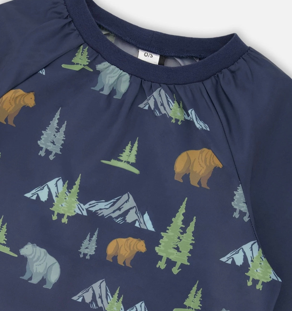 School Apron | Navy Animal Print | Deux Par Deux