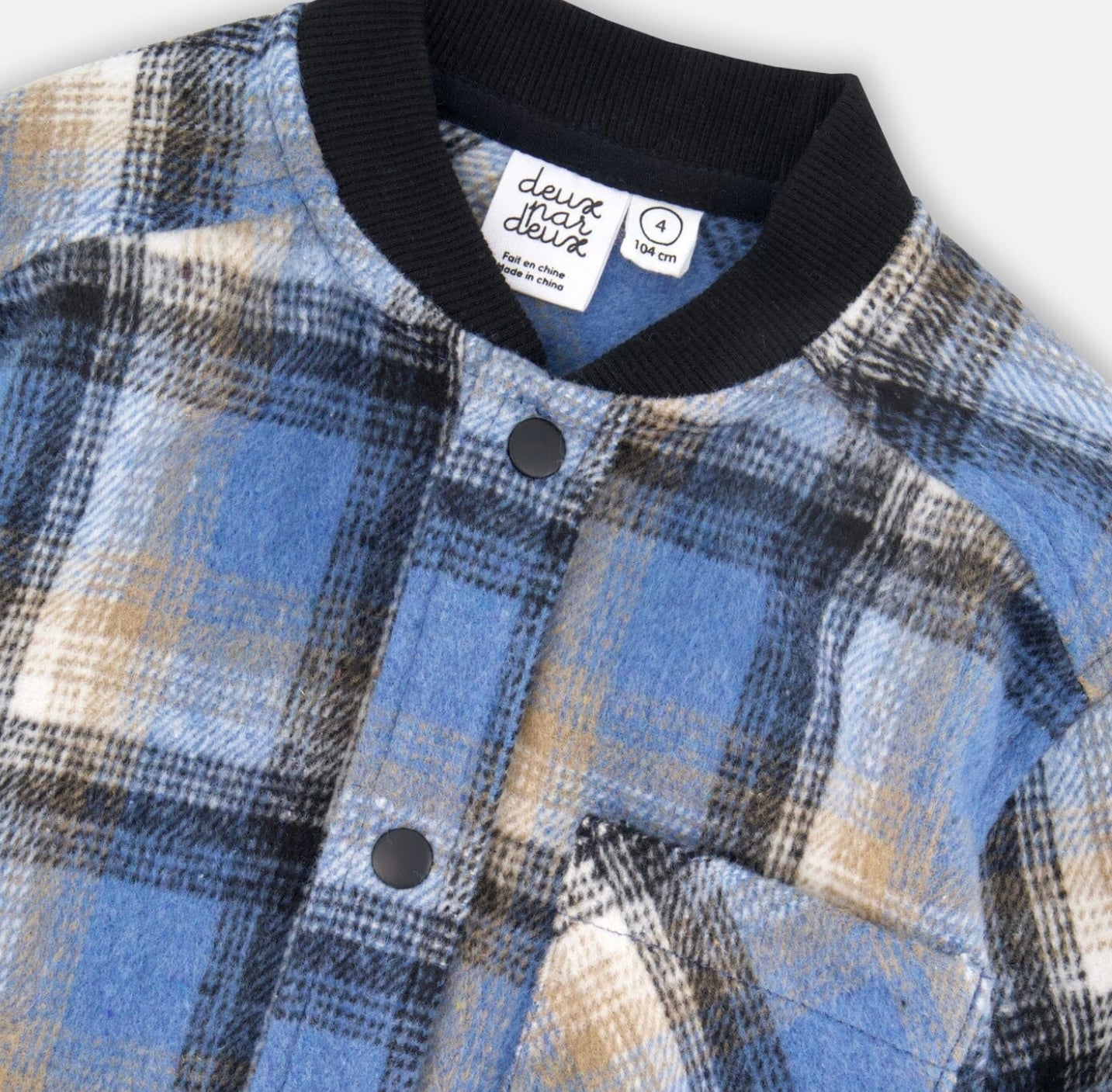 Brushed Plaid Shirt | Black & Blue | Deux Par Deux