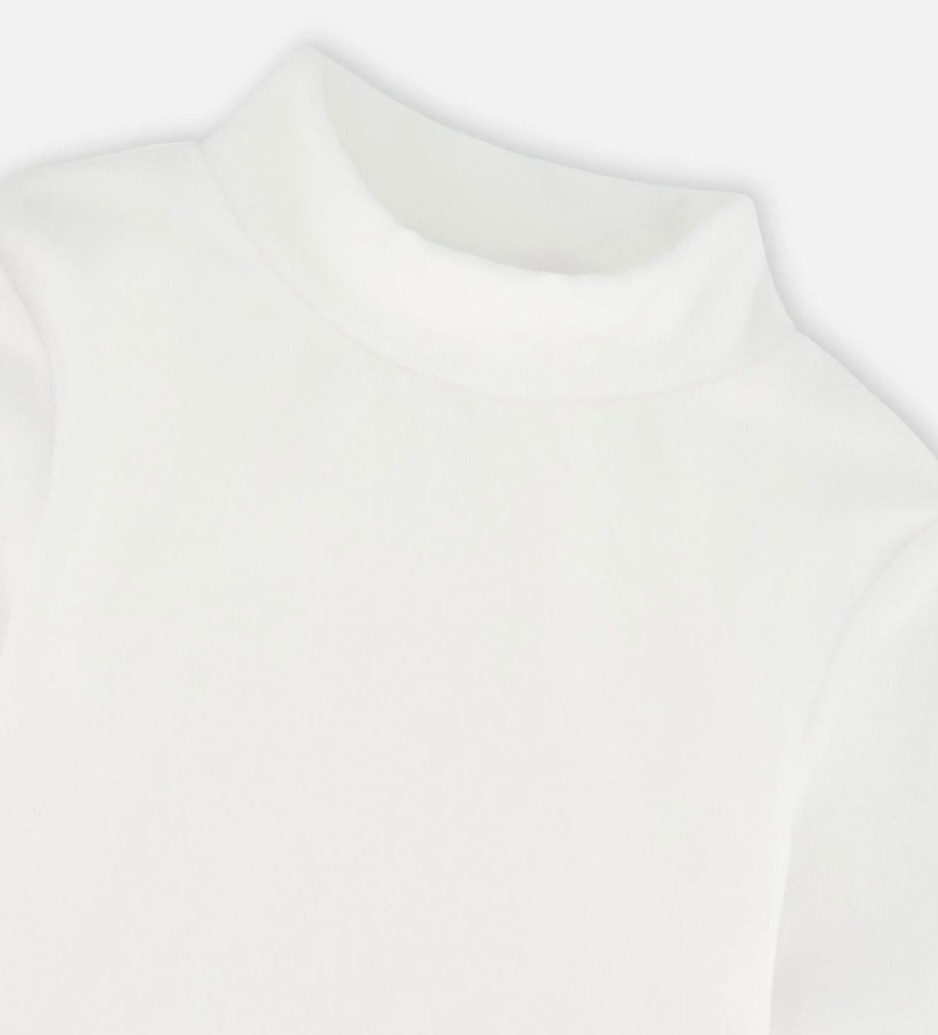 Super Soft Ribbed Mock Neck Top | White | Deux Par Deux