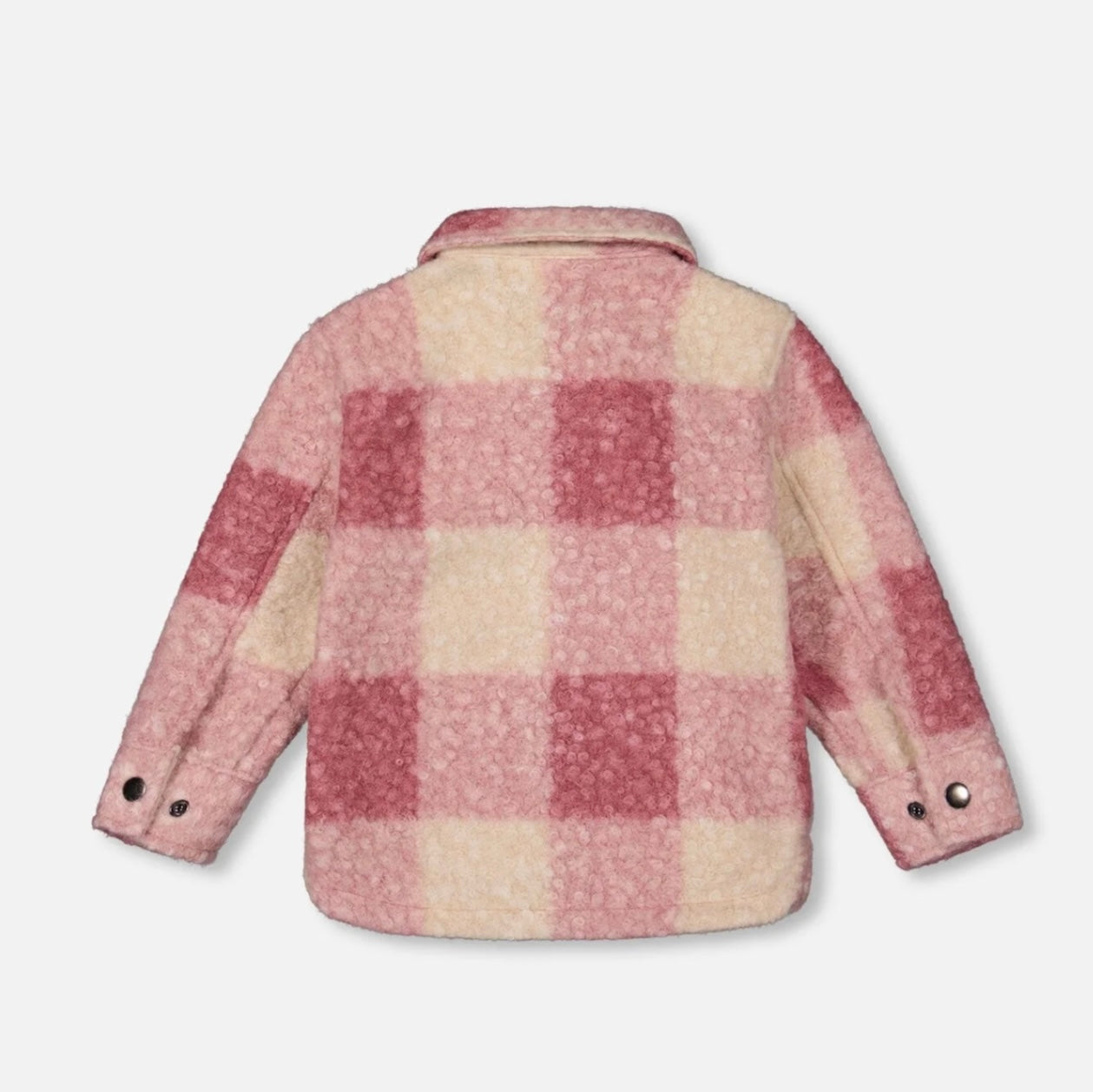 Zipped Plaid Overshirt | Off-White And Pink | Deux Par Deux