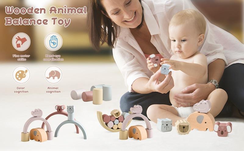 Animal Stacking Set — Wooden Balance & Stacking Toy | Wild Baby