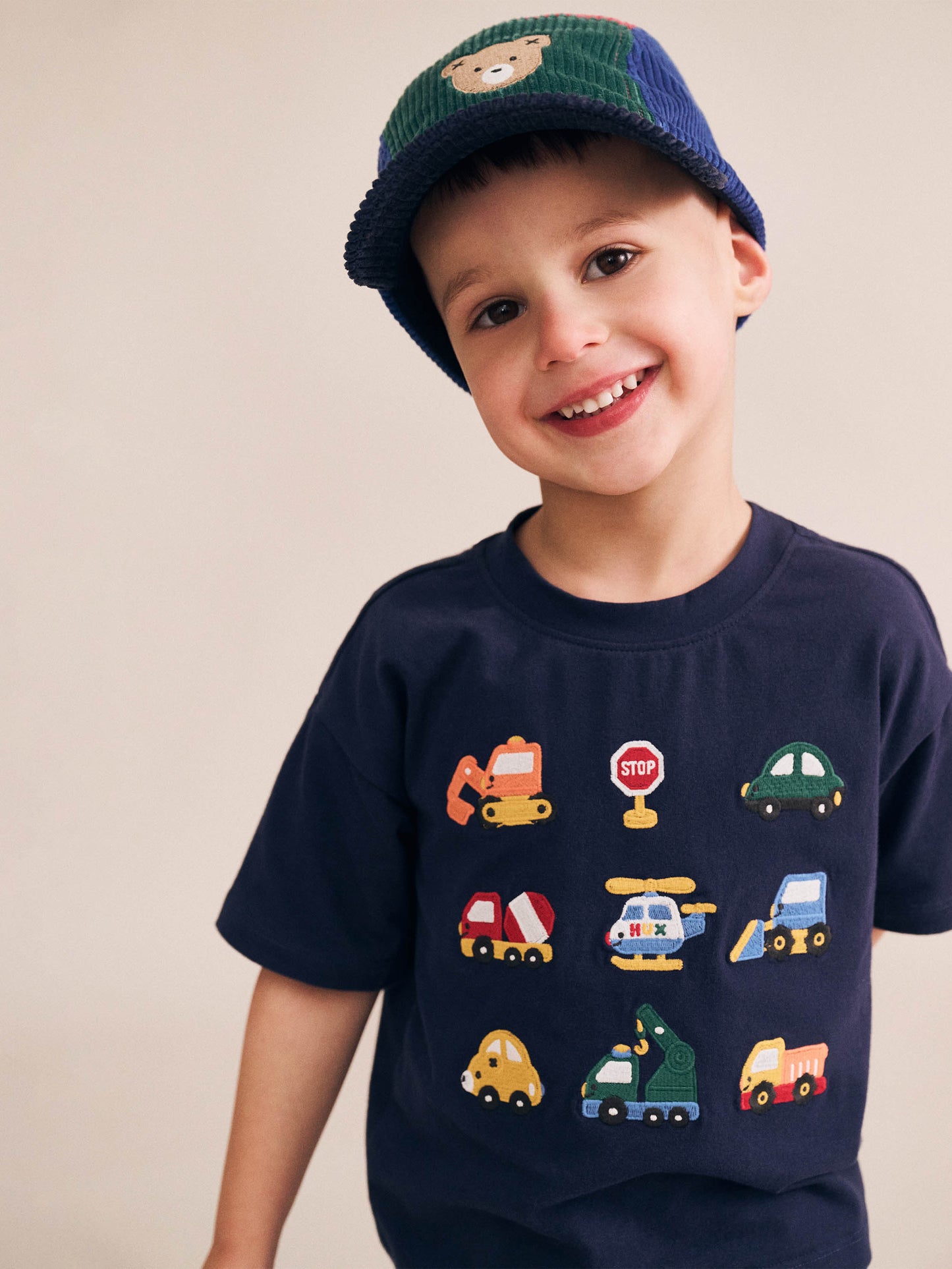 Construction Tee | Navy | Huxbaby