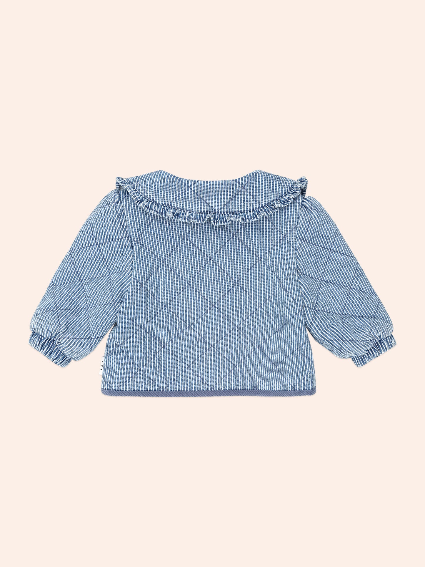 Vintage Bow Collar Denim Jacket | Blue Stripe | Huxbaby