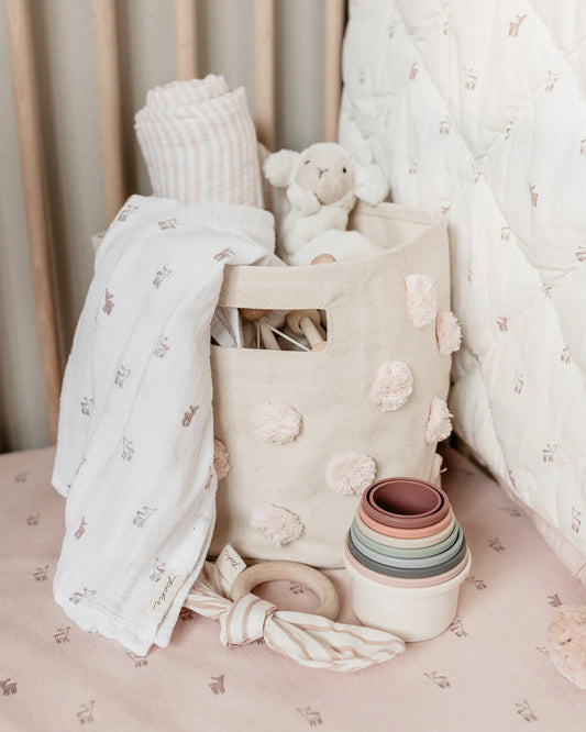 Pom Pom Basket - Pint - Blush | Pehr