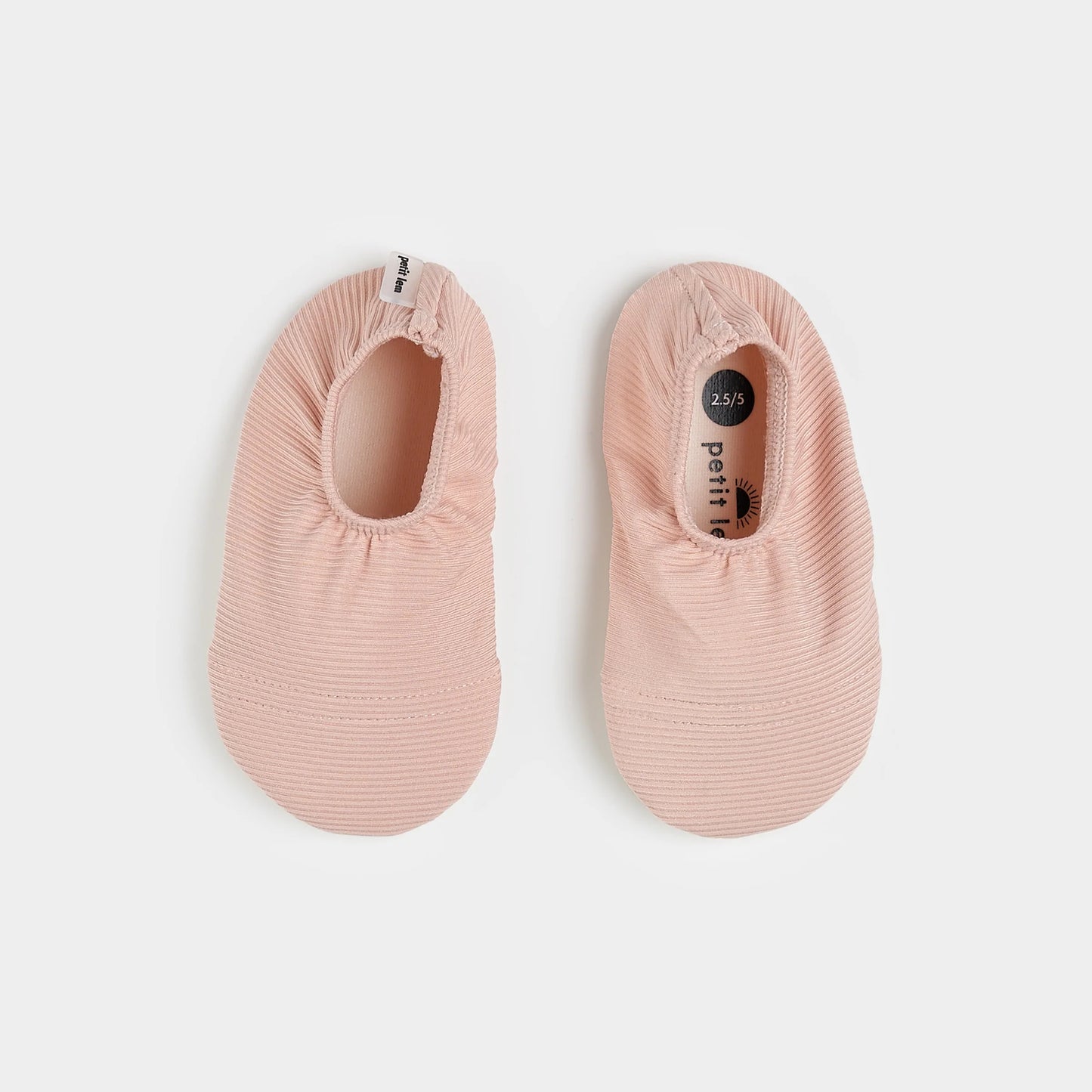 Rose Quartz Ribbed Swim Slippers | Petit Lem