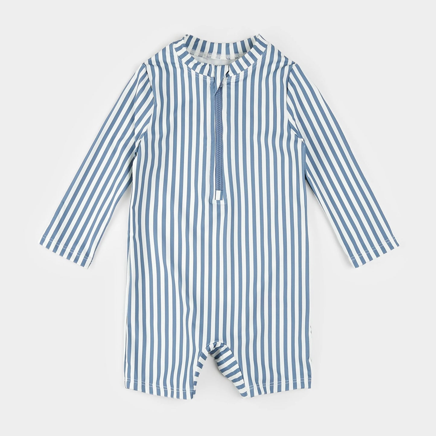 Blue Striped Swim Romper | Petit Lem