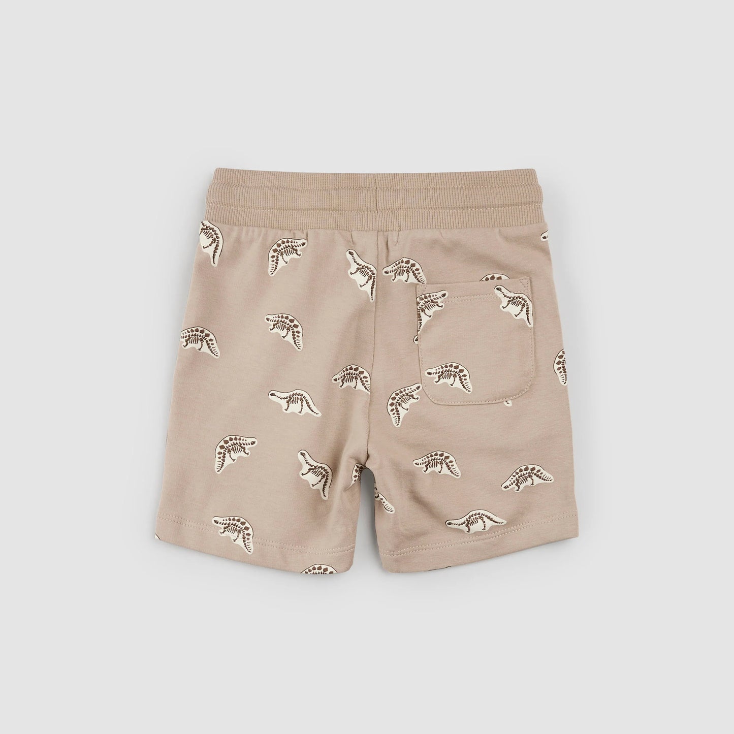 Dino Fossil Print on Taupe Shorts