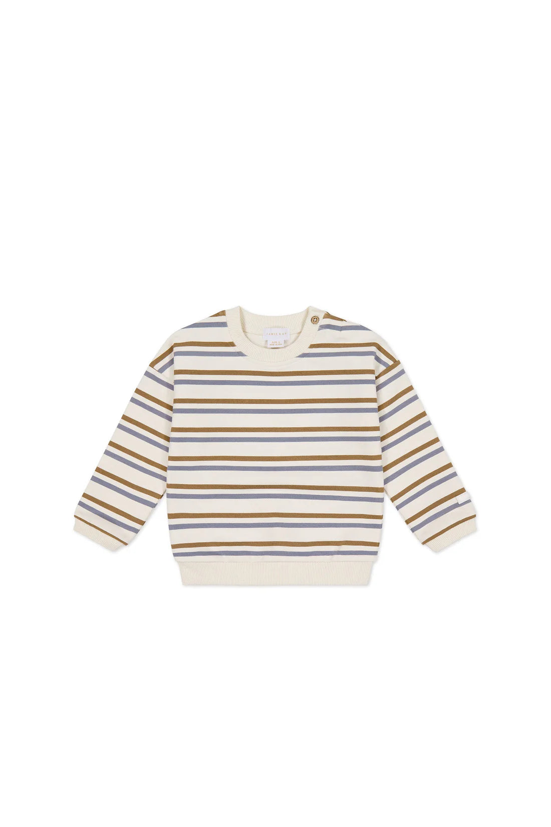 Organic Cotton Damien Sweatshirt | Hudson Stripe Tiger | Jamie Kay