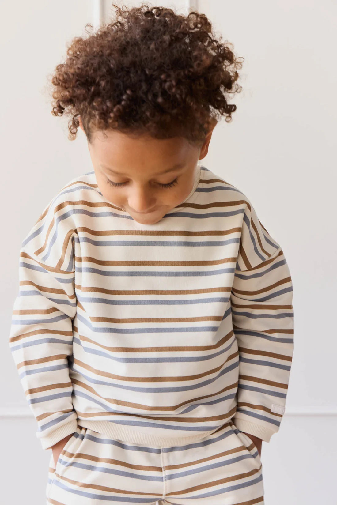 Organic Cotton Damien Sweatshirt | Hudson Stripe Tiger | Jamie Kay