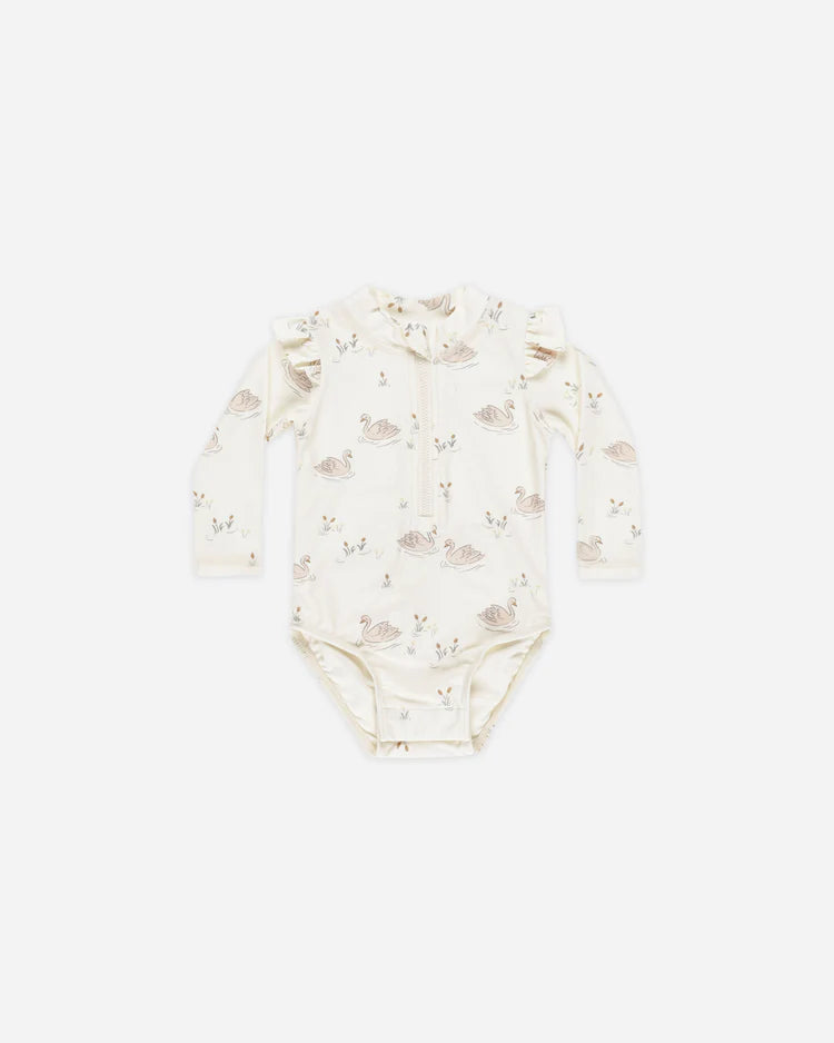 Byron Rashguard One-Piece | Swans | Quincy Mae