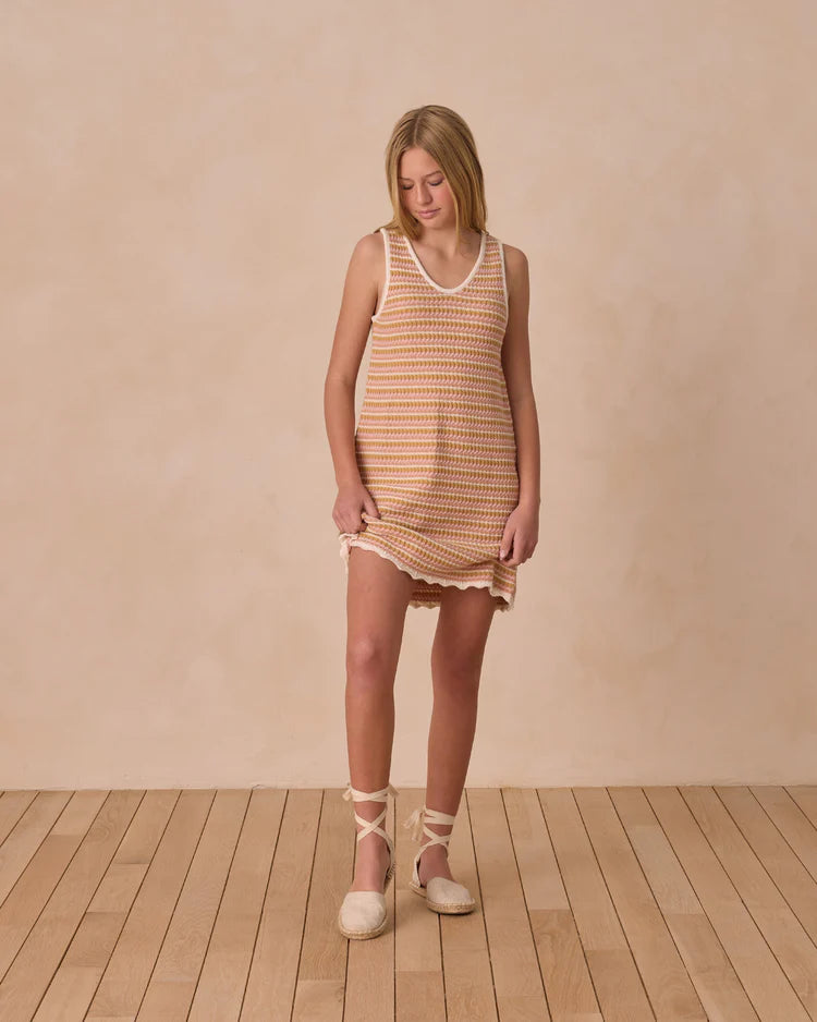Crochet Tank Mini Dress | Pink Stripe | Rylee & Cru