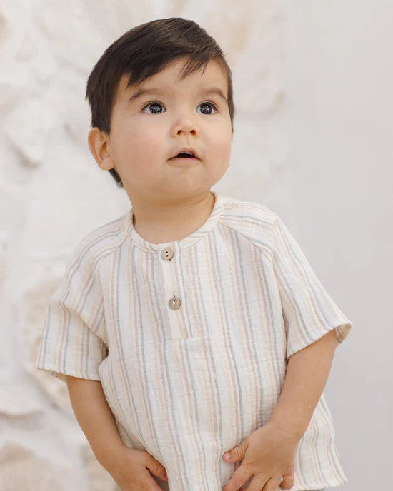 Short Sleeve Zion Shirt | Summer Stripe | Quincy Mae