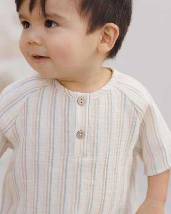 Short Sleeve Zion Shirt | Summer Stripe | Quincy Mae