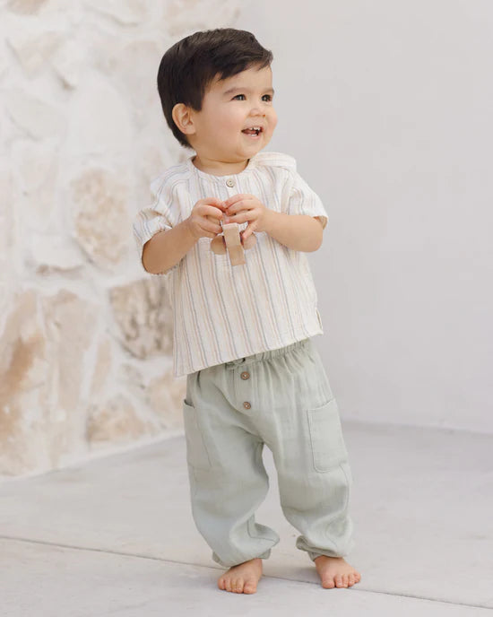 Short Sleeve Zion Shirt | Summer Stripe | Quincy Mae