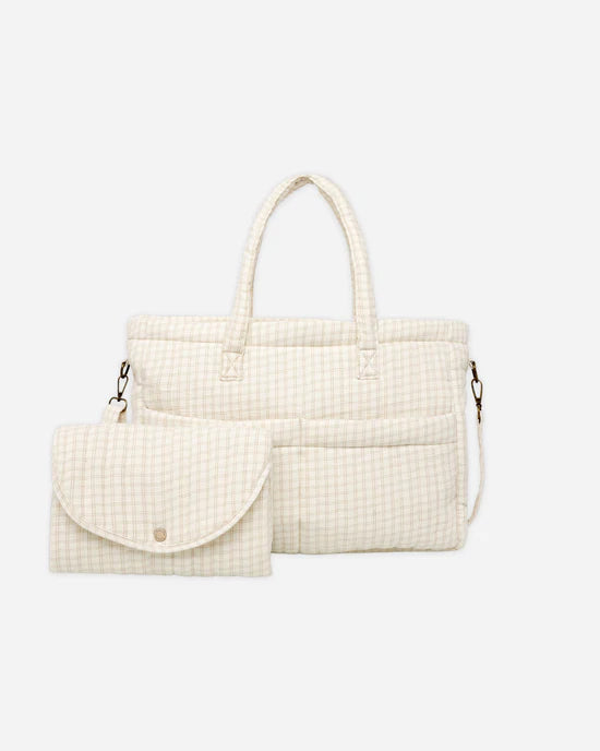 Diaper Bag + Changing Pad Set | Oat Check | Quincy Mae