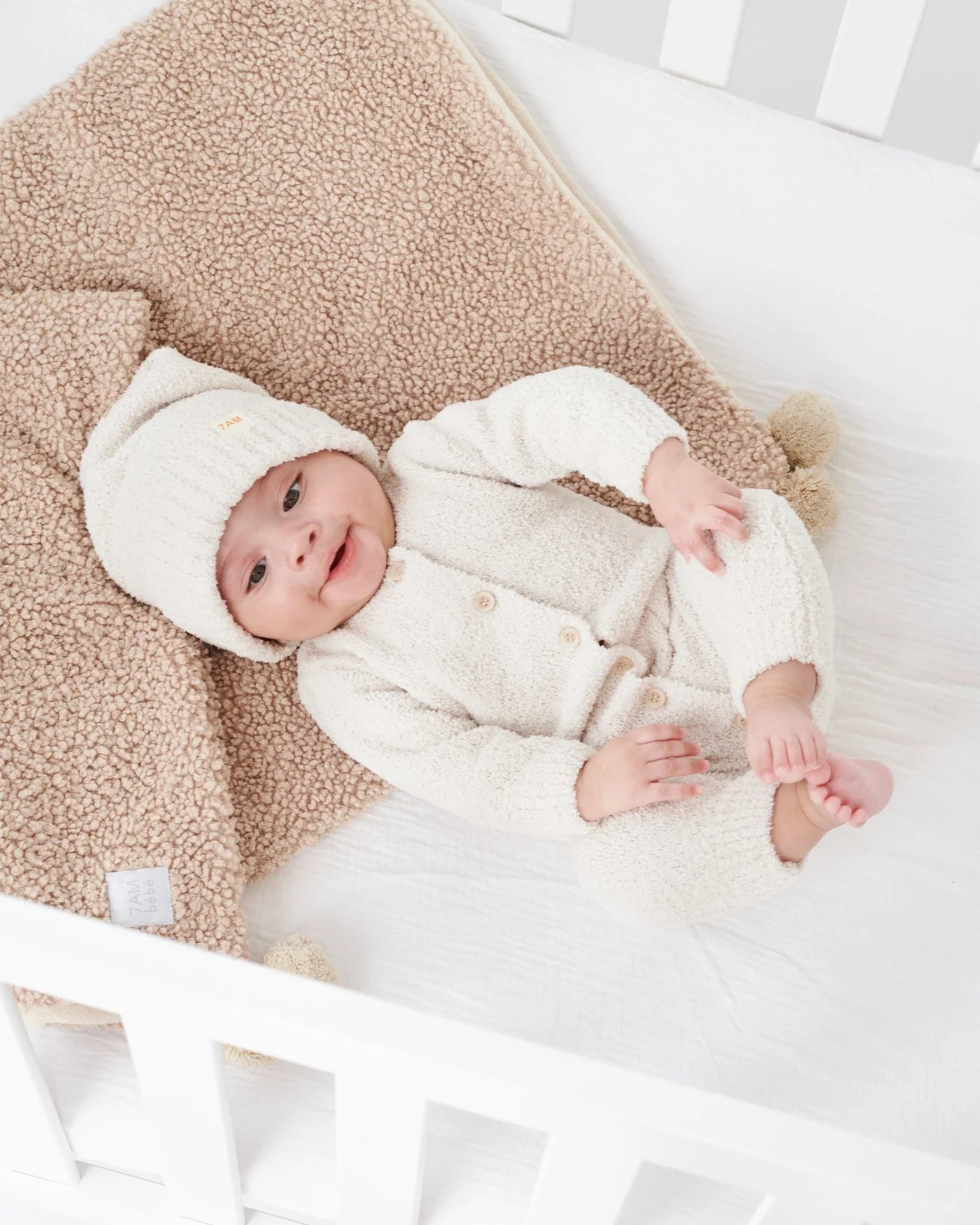 Long Sleeve Romper - Fuzzy | Ecru | 7AM