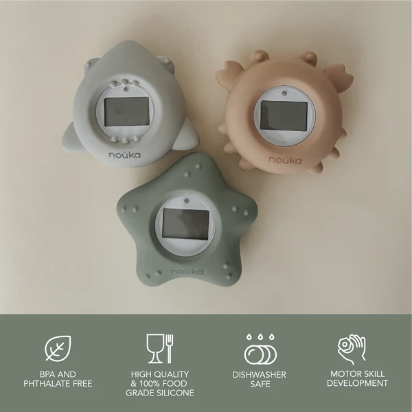 Bathtub Safety Thermometer Shark | Light Storm | Noüka