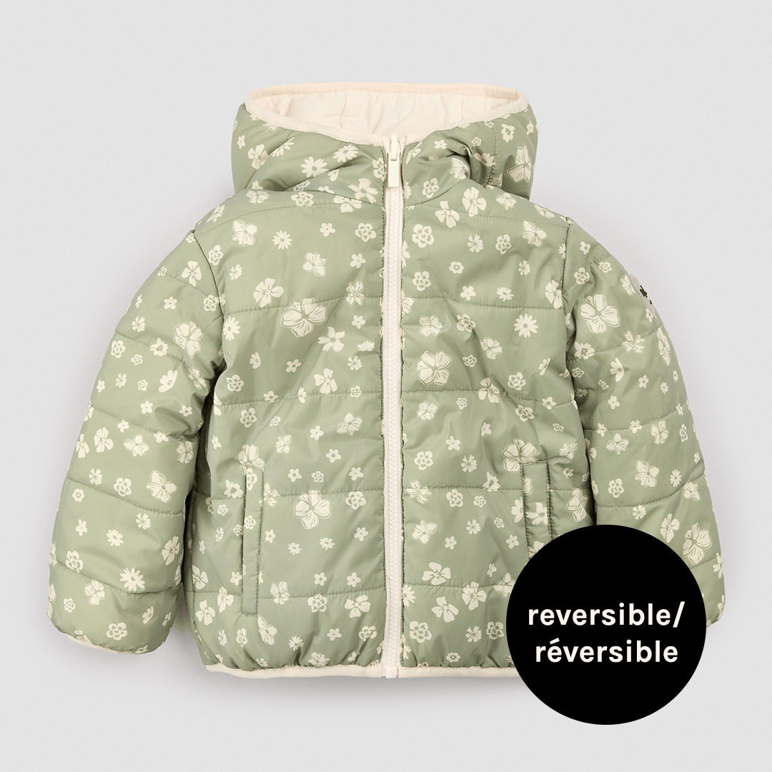 Reversible Jacket | Sage Floral Print on Birch | Miles the Label
