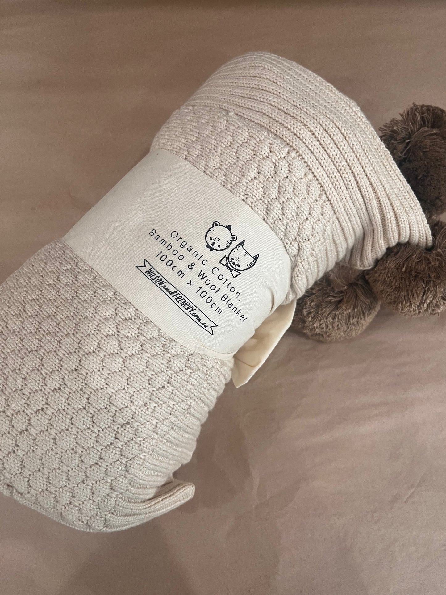 Organic Knitted Bubble Blanket | Cream | Wilson & Frenchy