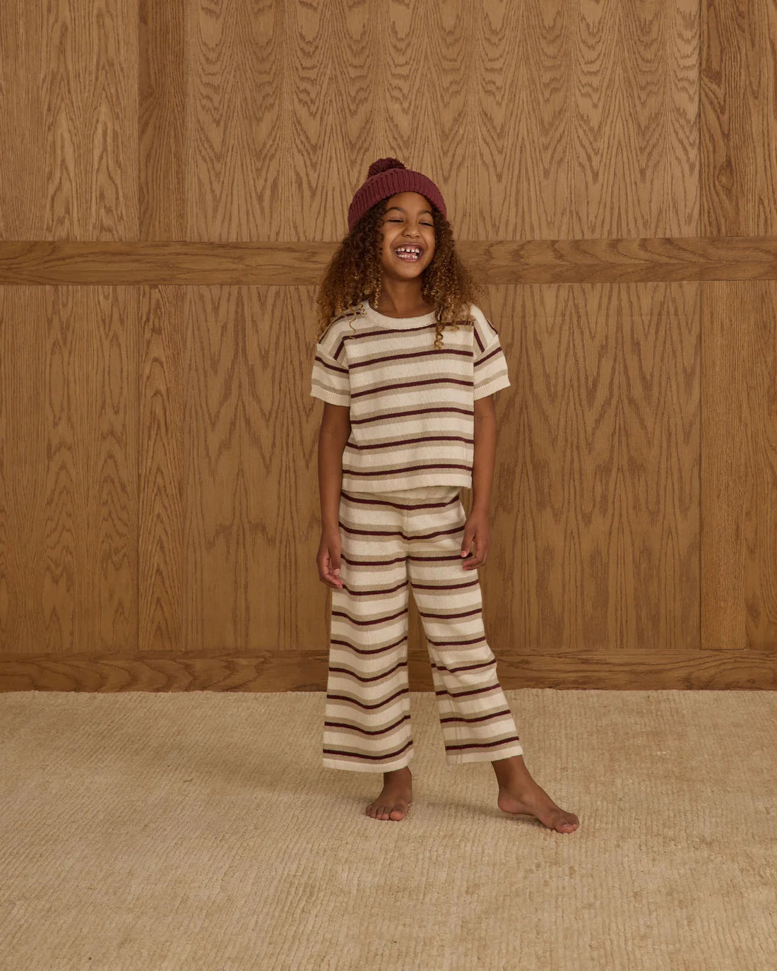 Knit Wide Leg Pant | Autumn Stripe | Rylee & Cru