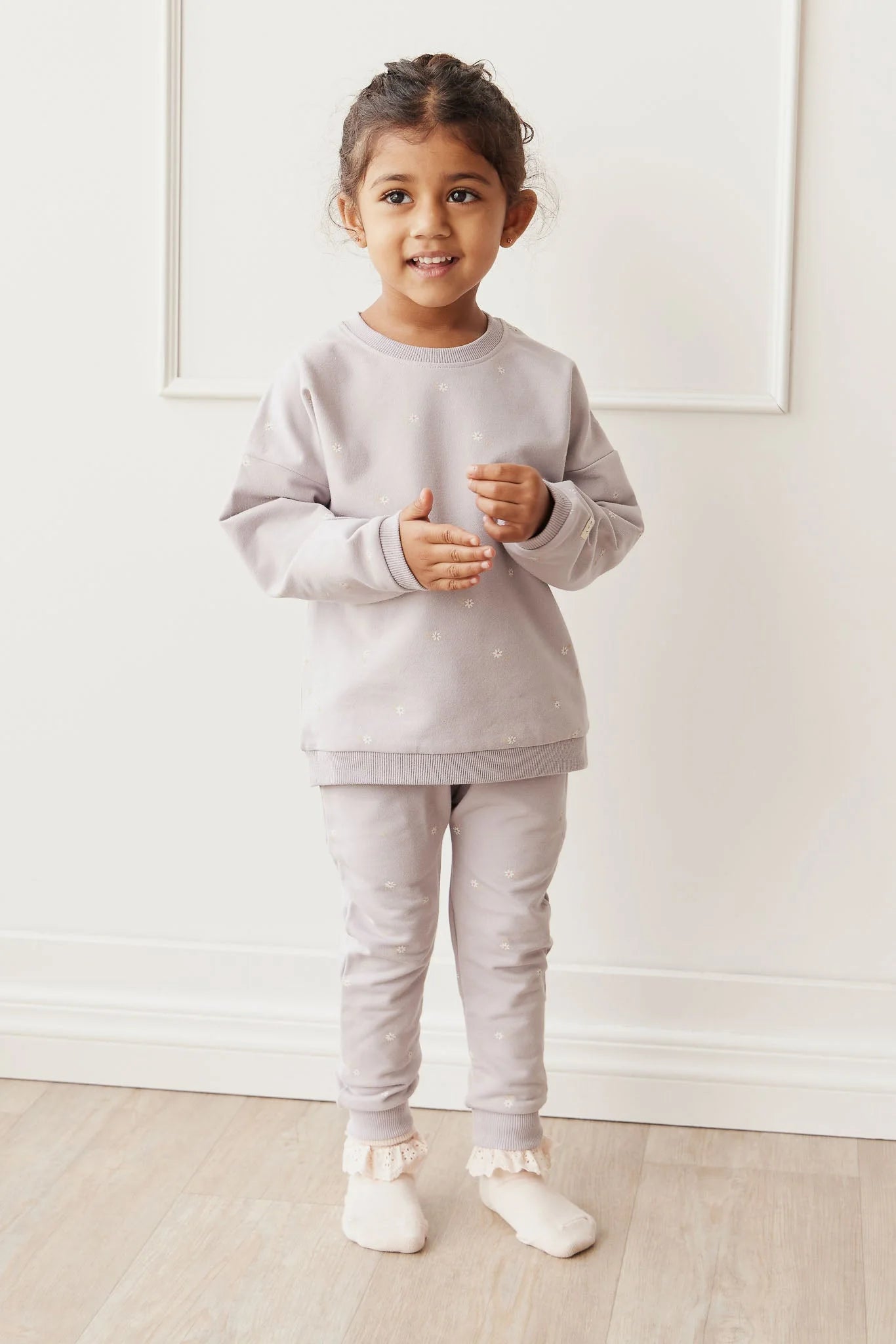 Organic Cotton Morgan Track Pant | Annie Ditzy Violet Ice | Jamie Kay