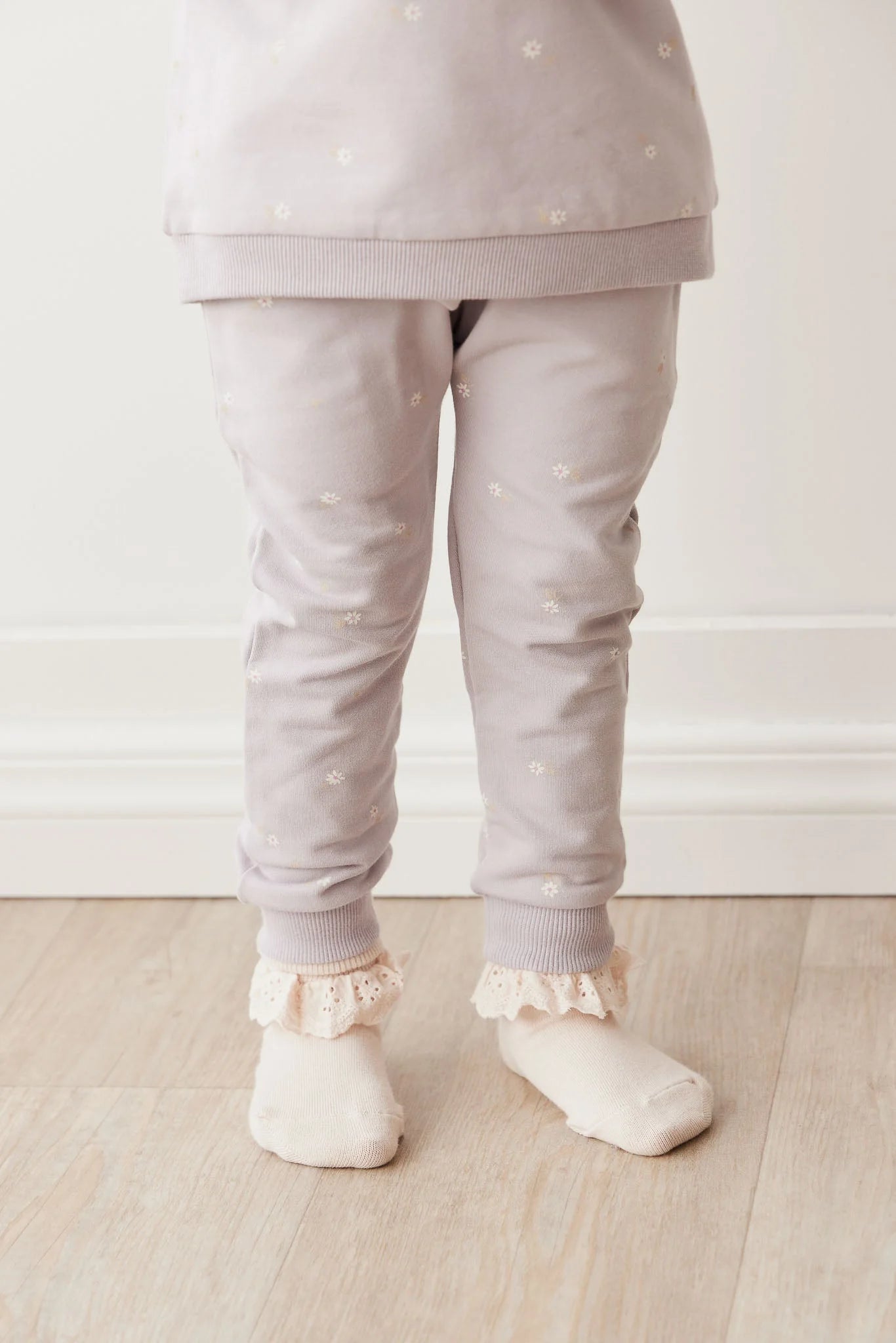 Organic Cotton Morgan Track Pant | Annie Ditzy Violet Ice | Jamie Kay