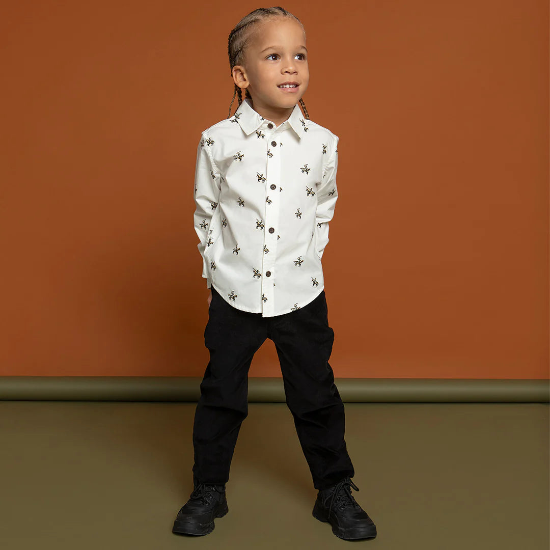 Knight Print on Off-White Shirt | Miles The Label