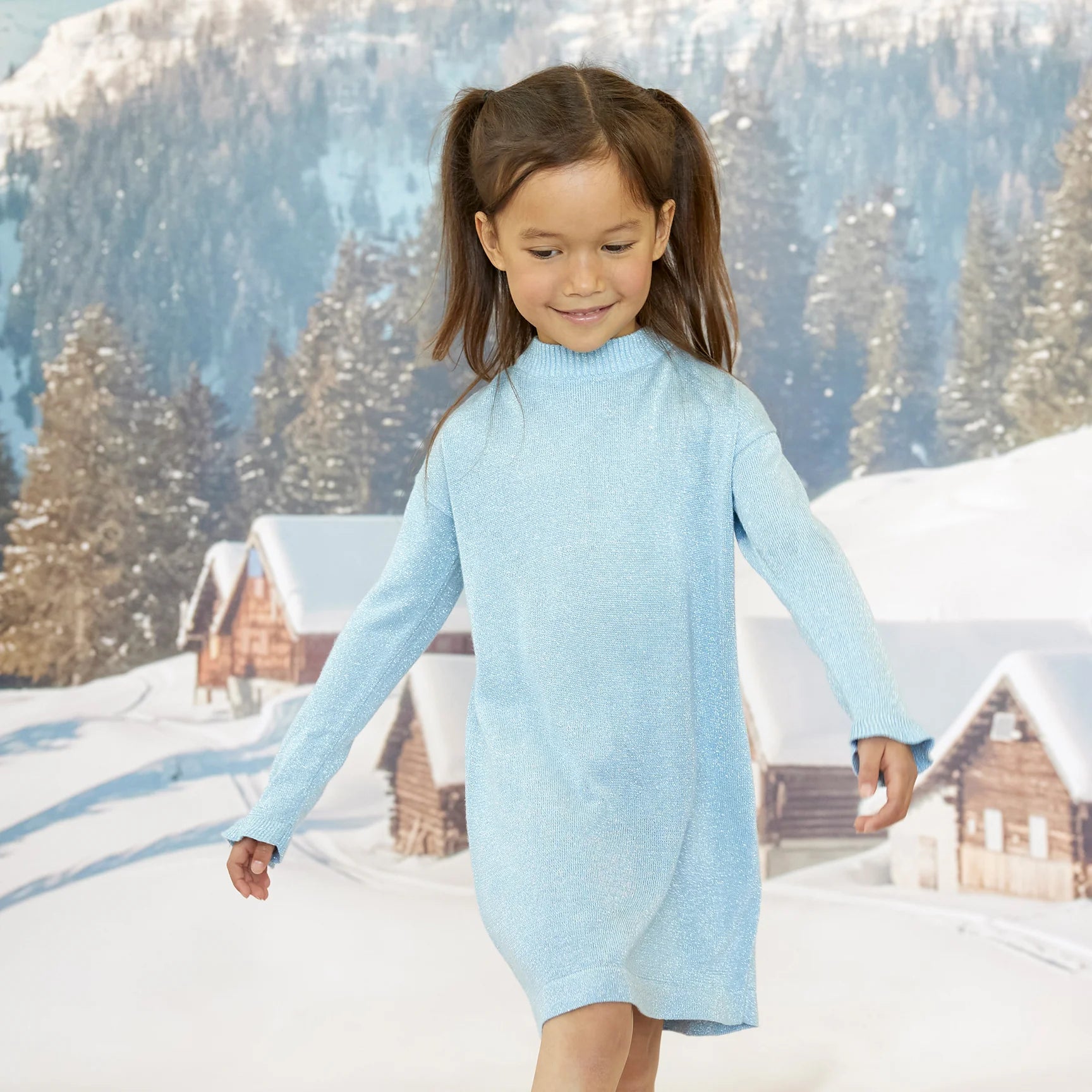 Angel Blue Lurex Knit Sweater Dress – Wild Baby