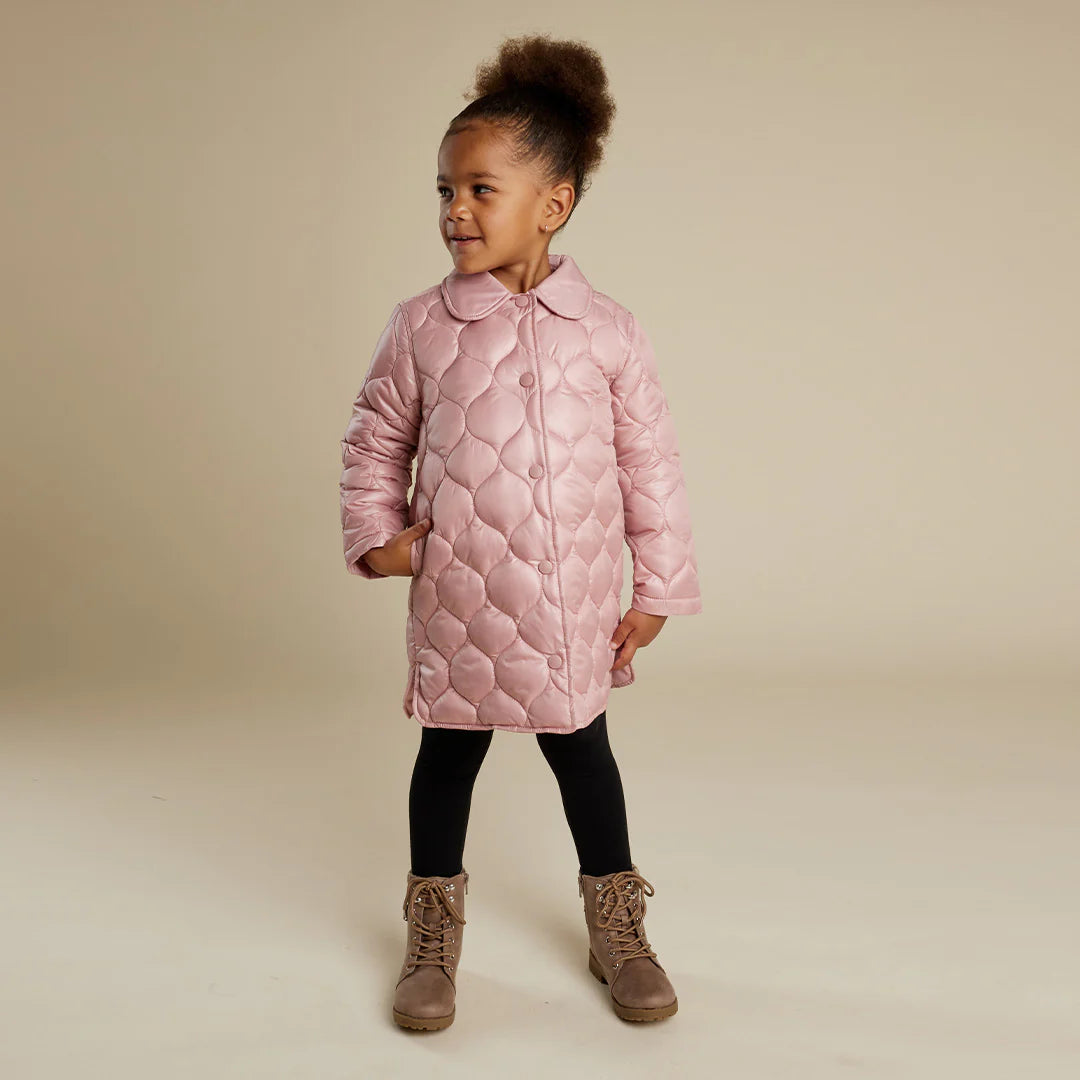Rose Quilted Girl's Jacket | Miles The Label