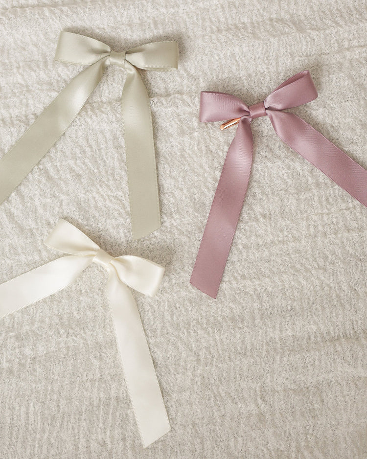 Satin Ribbon Bow | Ivory, Lavender, Sage | Noralee