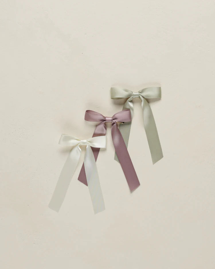 Satin Ribbon Bow | Ivory, Lavender, Sage | Noralee