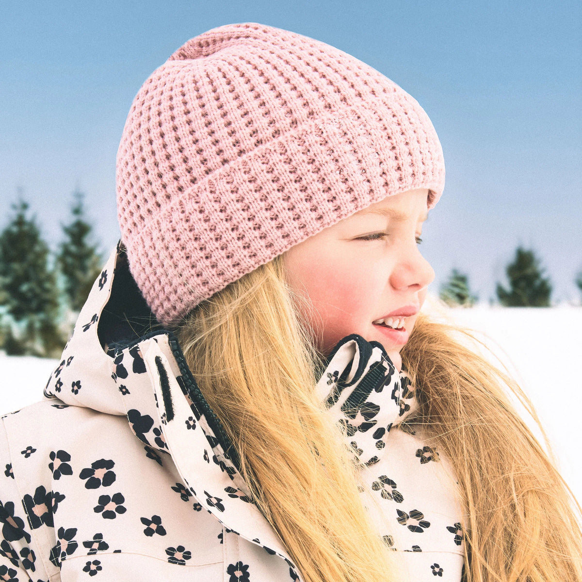Ribbed Waffle Beanie | Light Pink | Miles the Label