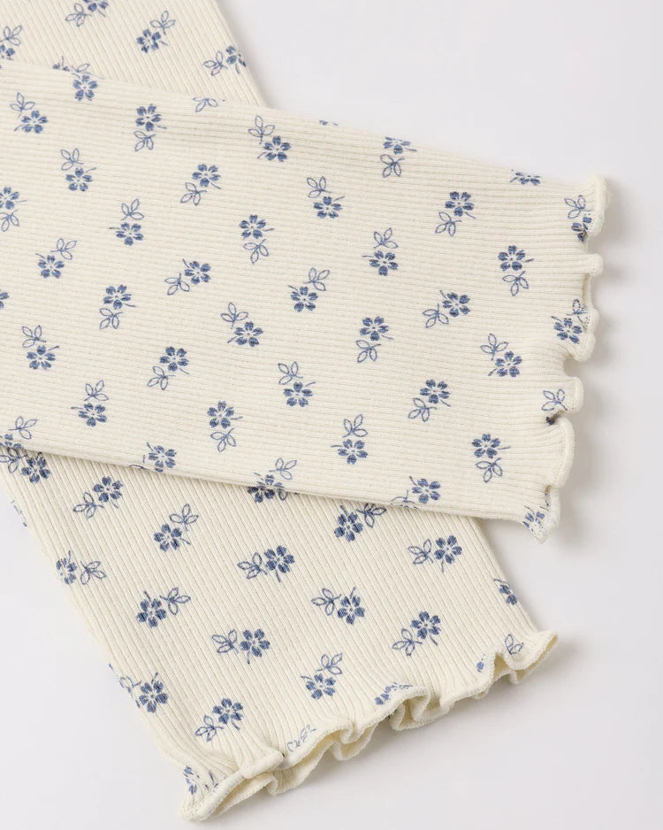 Ribbed Legging Set | Natural Blue Ditsy, Heathered Marine | Rylee & Cru