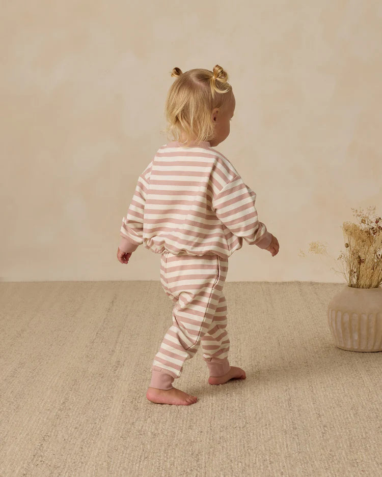 Relaxed Sweat Set | Pink Stripe | Quincy Mae