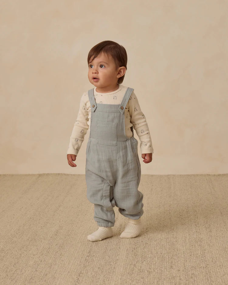 Ribbed Bodysuit, 2 Pack | Steel Blue Micro Stripe, Owls | Quincy Mae