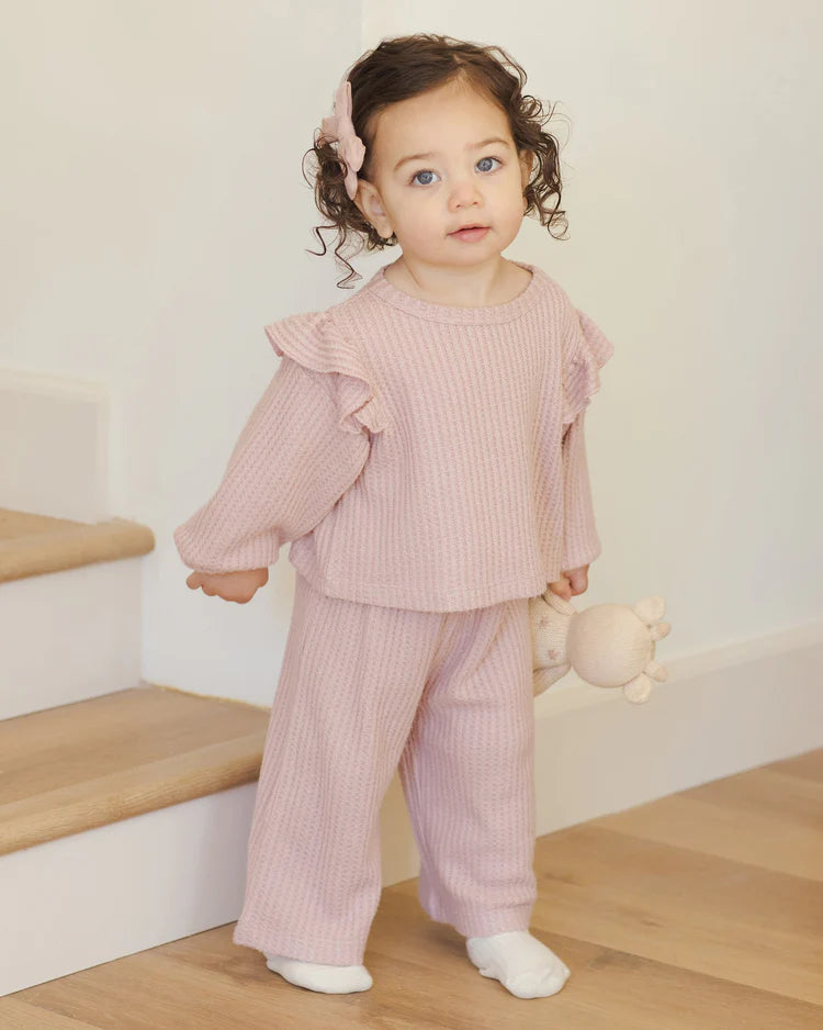 Ruffle Cozy Set | Rose | Quincy Mae