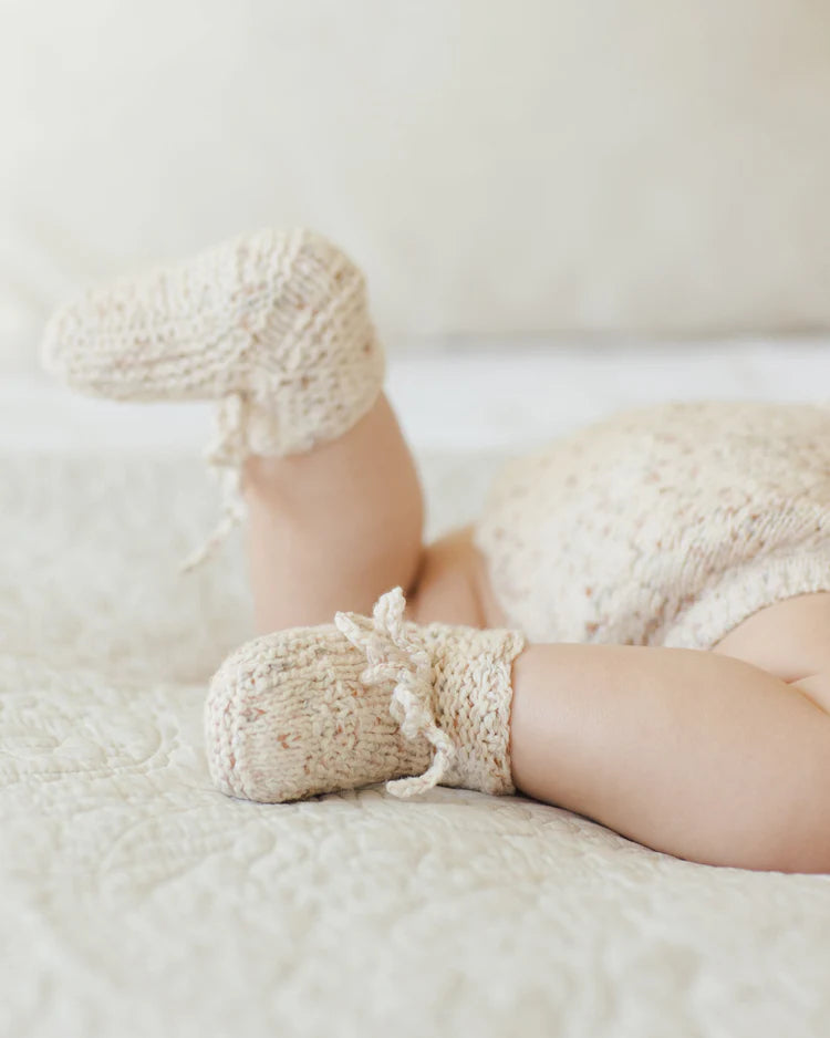Knit Booties | Natural Confetti | Quincy Mae
