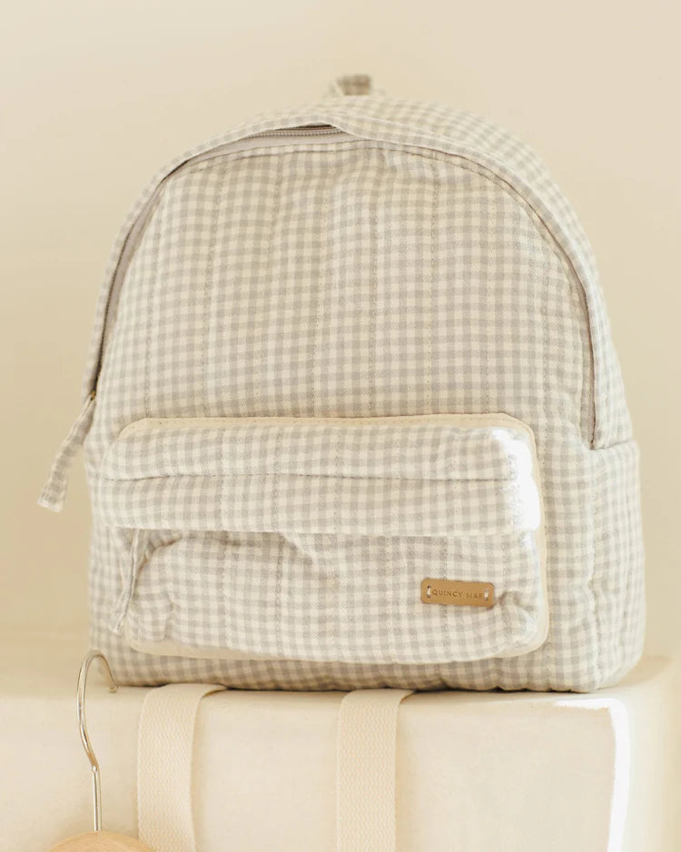 Mini Backpack | Blue Gingham | Quincy Mae