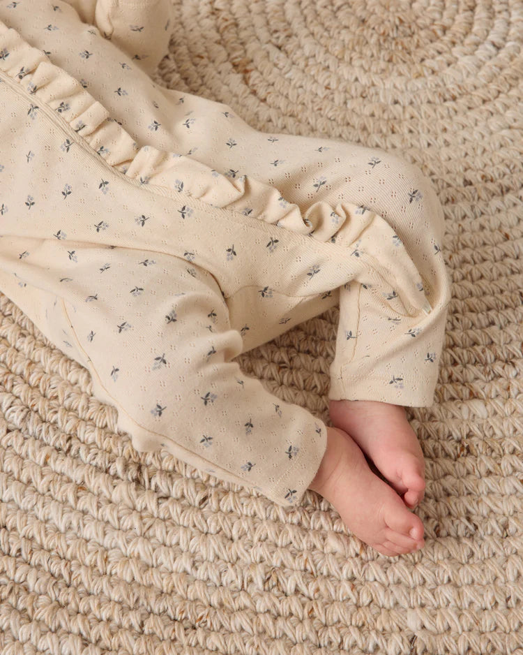 Ruffle Jumpsuit | Blue Ditsy | Quincy Mae