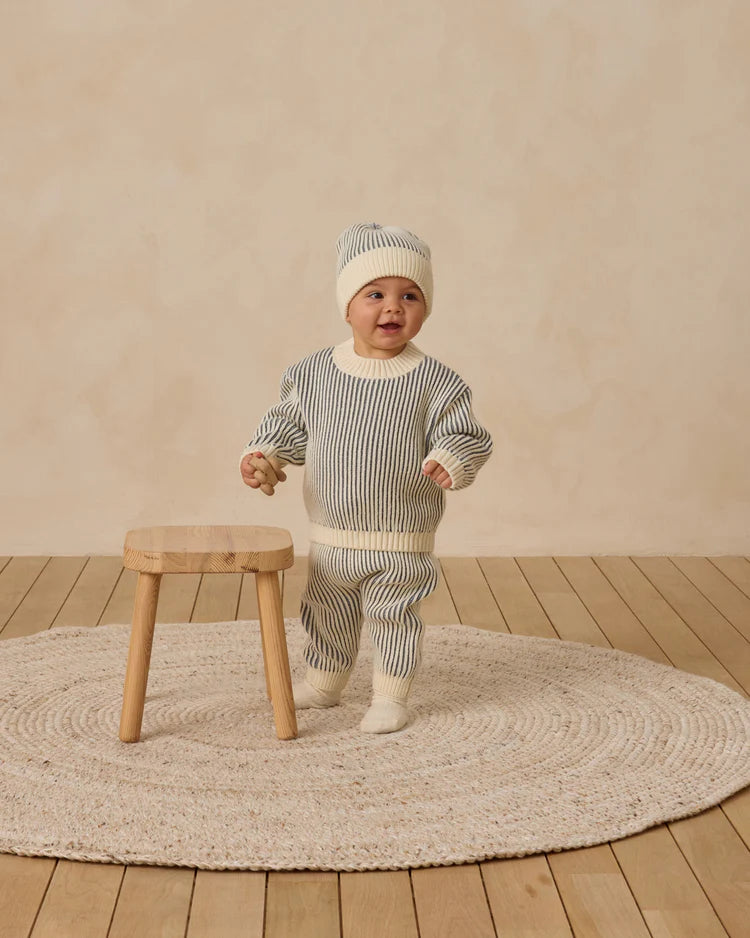 Relaxed Knit Sweater | Ocean | Quincy Mae