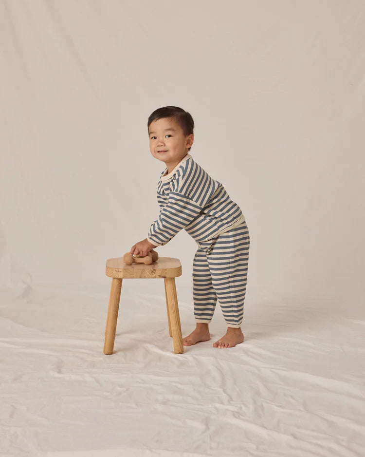 Waffle Slouch Set | Ocean Stripe | Quincy Mae