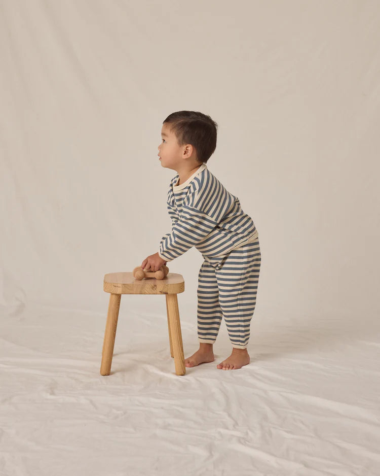 Waffle Slouch Set | Ocean Stripe | Quincy Mae