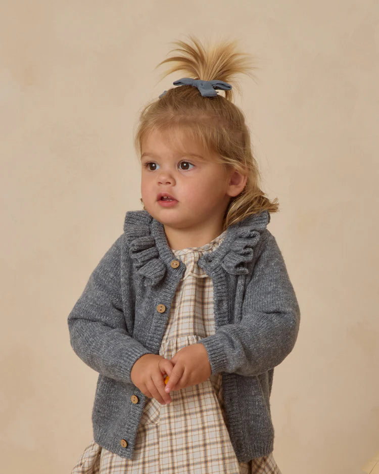 Ruffle Collar Cardigan | Ocean | Quincy Mae