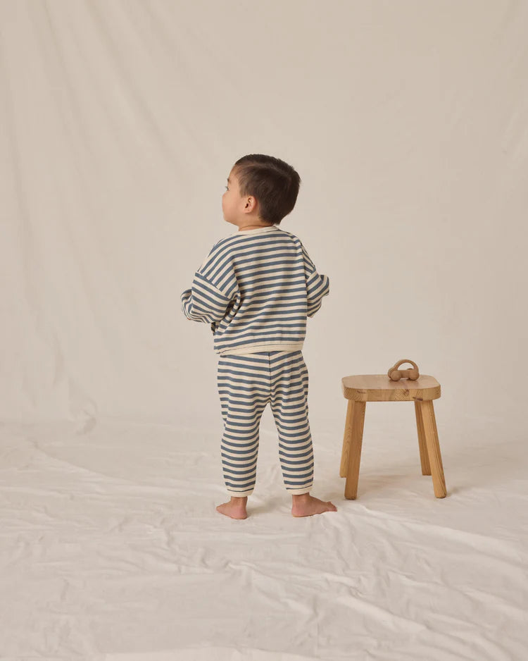 Waffle Slouch Set | Ocean Stripe | Quincy Mae